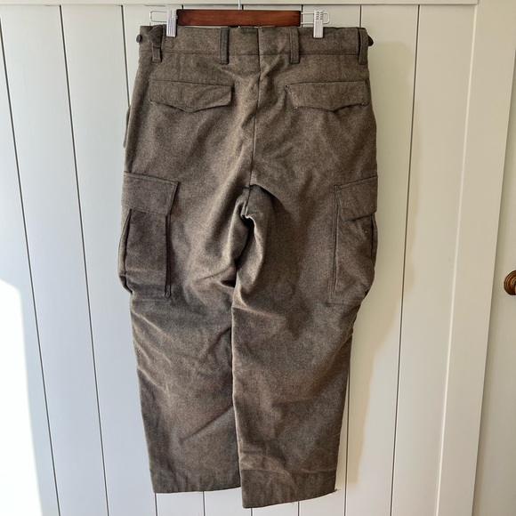 Vintage Mollenkamp & Goecke Mens Cargo Wool Green Military Pants size 33x29 - Picture 8 of 9